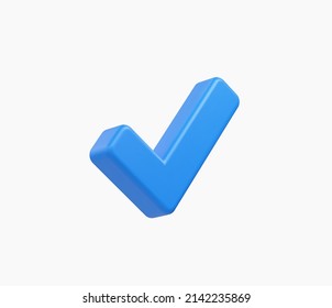 3D Realistic check mark button vector illustration