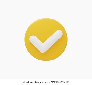 3d Realistic Check mark button vector illustration
