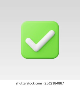 3d Realistic Check mark button vector illustration