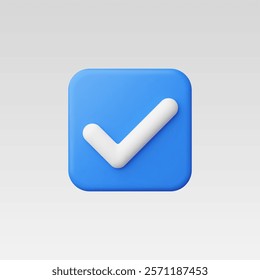 3d Realistic Check mark button vector illustration