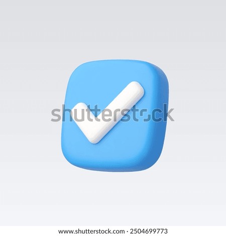 3d Realistic Check mark button vector illustration
