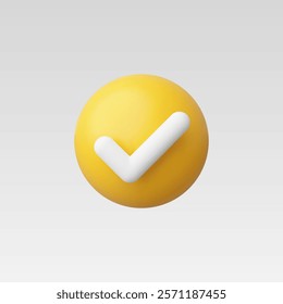 3d Realistic Check mark icon vector illustration
