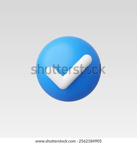 3d Realistic Check mark icon vector illustration