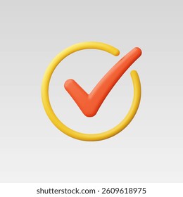 3d Realistic Check mark symbol vector Illustration