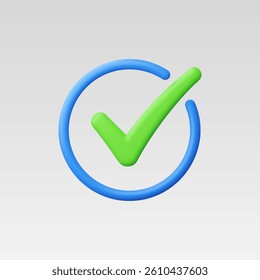 3d Realistic Check mark symbol vector Illustration