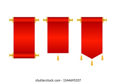 3d realistische chinesische Schriftrollen, Idea for Presentation Business Web Design Element. Stockillustration für Vektorillustrationen