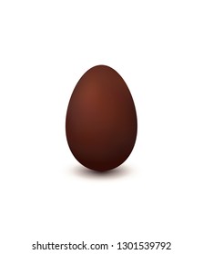 3d realistic chocolate easter egg. Single object isolated on white background. Design element for banner, poster, leaflet, greeting card decoration.