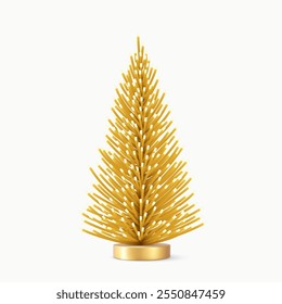 3d Realistic Christmas tree. Elegant Merry Christmas design. Xmas decorative. Vector illustration