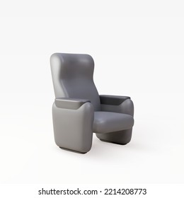 3d realistic Cinema armchair black cozy seat. Armchair With Comfortable Elbows. Vector illustration.