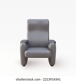 3d realistic Cinema armchair. Armchair With Comfortable Elbows. Vector illustration.