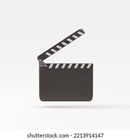 3d Cine realista sobre un fondo gris. Ilustración vectorial.