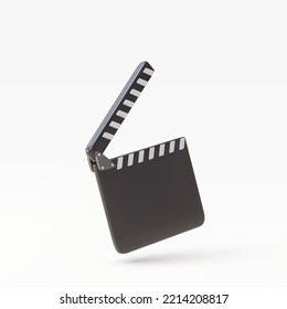 3d Realistic cinema clapper board. Vector illustration.