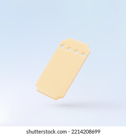 3d realistic cinema ticket on blue background. Vector illustration.