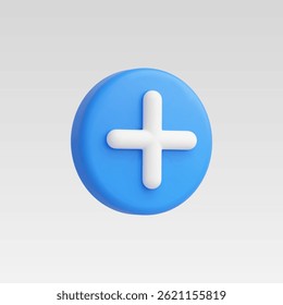 3d Realistic Circle Button Add vector illustration