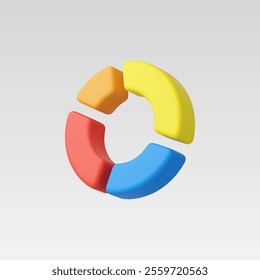3d Realistic Circle diagram, Pie chart vector illustration