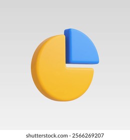 3d Realistic Circle diagram, Pie chart vector illustration