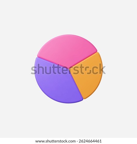 3d Realistic Circle diagram, Pie chart vector illustration