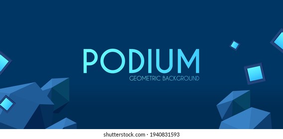 3D realistic circle posium. Empty stage. Showcase design.