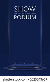 3D realistic circle posium. Empty stage. Showcase design.