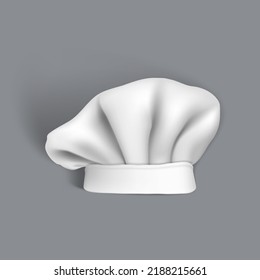 3D Realista Chefs Claros Sombrero Vista Superior. Vector EPS10