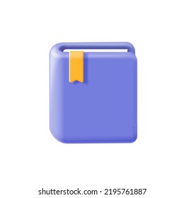 3D Realistic Closed Book Vector Illustration. Book Icon