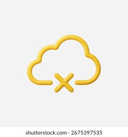 ícone 3d Realistic Cloud Connection vetor Ilustração