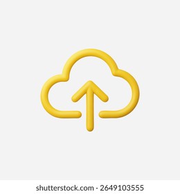 3d Realistic Cloud upload ícone vetor Ilustração