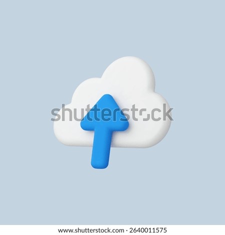 3d Realistic Cloud upload icon vector Illustration