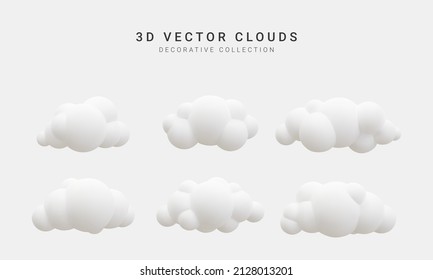 3d realistic clouds collection. Vector illustration