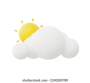 3d Realistic cloudy weather vector Illustration