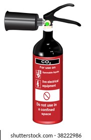 3D realistic co2 fire extinguisher