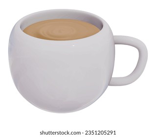3.ª bebida de café realista y vectores de objetos aislados sobre fondo blanco