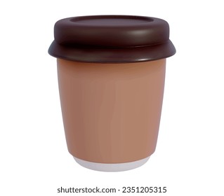3d realistic coffee drink and objects vector isolated on white background