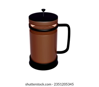 3d realistic coffee drink and objects vector isolated on white background