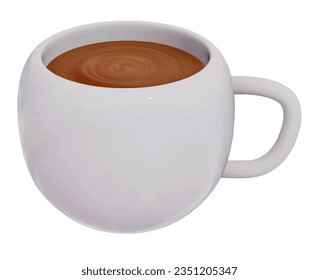 3d realistic coffee drink and objects vector isolated on white background