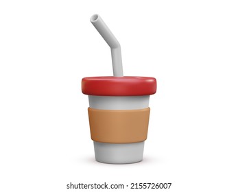 3d realistic cofffee cup isolated on white background. Vector illustration