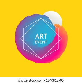 3d realistic color brush stroke paint. Magic blot. Swirled liquid shape. Modern cover design template. 3d vector illustration.
