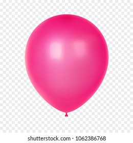 3d Realistic Colorful Balloon. Birthday balloon for party and celebrations.  Isolated on white Background. Vector Illustration