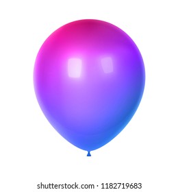 3d Realistic Colorful Balloon. Birthday balloon for party and celebrations.  Isolated on white Background. Vector Illustration