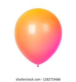 3d Realistic Colorful Balloon. Birthday balloon for party and celebrations.  Isolated on white Background. Vector Illustration