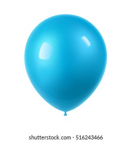 3d Realistic Colorful Balloon. Holiday illustration of flying glossy balloon. Isolated on white Background. Vector Illustration