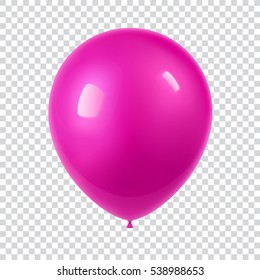 3d Realistic Colorful Balloon. Holiday illustration of flying glossy balloon. Isolated on white Background. Vector Illustration