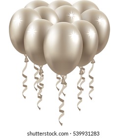 3d Realistic Colorful Balloon. Holiday illustration of flying glossy balloon. 