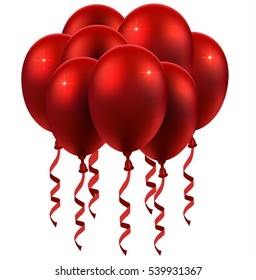 3d Realistic Colorful Balloon. Holiday illustration of flying glossy balloon. 