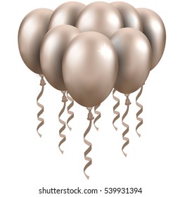 3d Realistic Colorful Balloon. Holiday illustration of flying glossy balloon. 