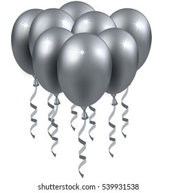 3d Realistic Colorful Balloon. Holiday illustration of flying glossy balloon. 