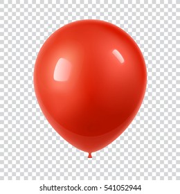 3d Realistic Colorful Balloon. Holiday illustration of flying glossy balloon. Isolated on white Background. Vector Illustration