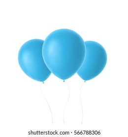 3d Realistic Colorful Balloon. Holiday illustration of flying glossy balloon. Isolated on white Background. Vector Illustration