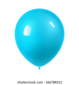 3d Realistic Colorful Balloon. Holiday illustration of flying glossy balloon. Isolated on white Background. Vector Illustration