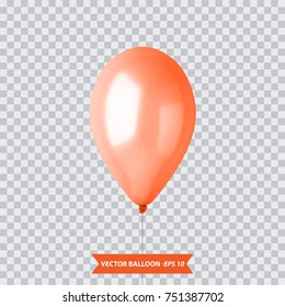 3d Realistic Colorful Balloon. Holiday illustration of flying glossy balloon. Isolated on white Background. Vector Illustration